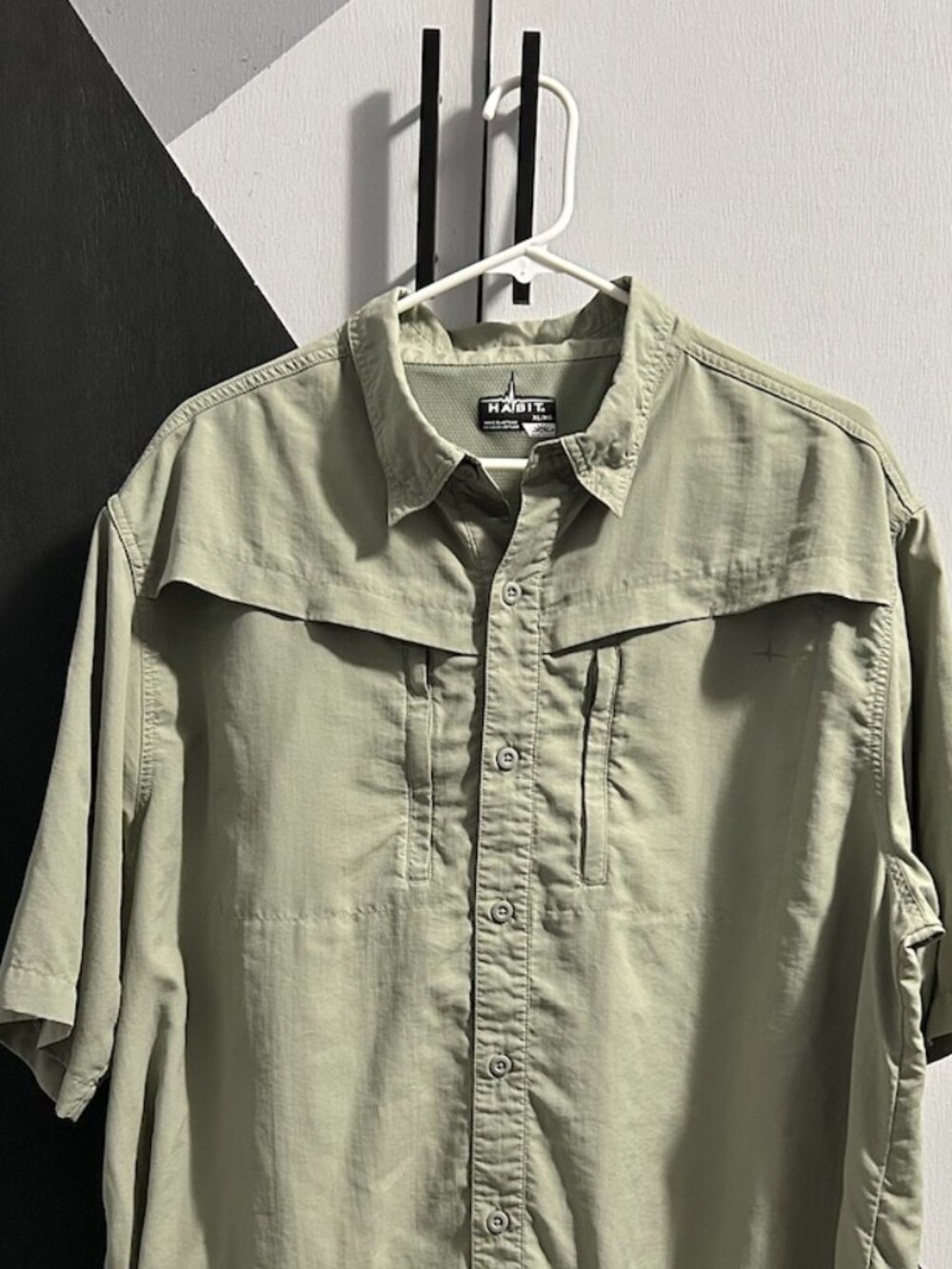 Habit Kestrel Creek Green Solar Factor 30+ SS Ripstop River Shirt Men's XL